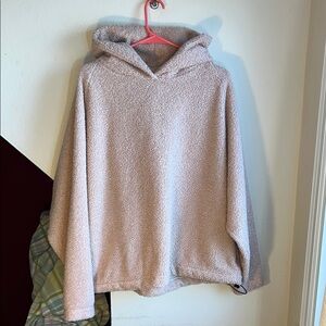Cozy Soft‎ Pink Sherpa Hoodie drawstring waisted M